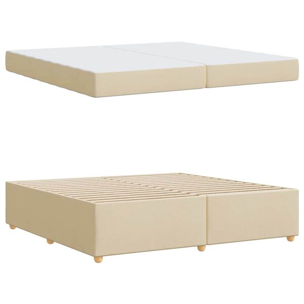 vidaXL Estrutura da Cama com colch&atilde;o Creme 200 x 200 cm tecido
