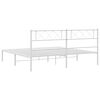 vidaXL Estrutura de cama com cabeceira 183x213 cm metal branco