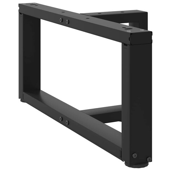 vidaXL P&eacute;s para mesa de centro em forma de T, 2 pe&ccedil;as, preto, 60x25x(30-31) cm, a&ccedil;o