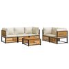 vidaXL 6 pcs conjunto de sof&aacute;s de jardim com almofad&otilde;es ac&aacute;cia maci&ccedil;a