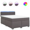 vidaXL Cama com molas/colch&atilde;o 160x200 cm couro artificial cinzento