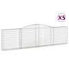 vidaXL Cestos gabi&atilde;o arqueados 5pcs 400x30x100/120cm ferro galvanizado