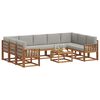 vidaXL Conjunto de Sof&aacute;s para Exterior 10 pcs Cinza Natural e Claro