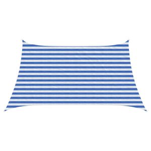 vidaXL Vela de Sombra 3 / 4 x 2 m HDPE Retangular Azul e Branco