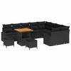vidaXL Conjunto de Sof&aacute; de Jardim 12 unid. 11-N&uacute;mero de lugares Preto