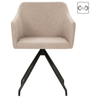 vidaXL Cadeiras de jantar giratórias 2 pcs tecido cinzento-acastanhado