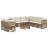 vidaXL Conjunto de Sof&aacute; de Jardim 10 unid. Bege vime PE