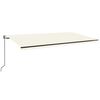 vidaXL Toldo autom&aacute;tico com LED e sensor de vento 600x350 cm creme