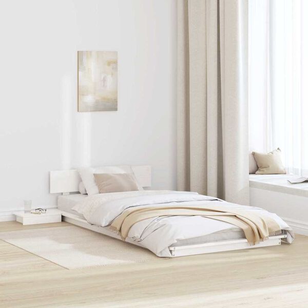 vidaXL Estrutura da Cama com cabeceira Branco 100 x 200 cm madeira