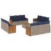 vidaXL Conjunto de sof&aacute; de jardim com 13 pe&ccedil;as e almofadas em rattan sint&eacute;tico cinza