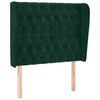 vidaXL Cabeceira cama c/ abas veludo 93x23x118/128 cm verde-escuro
