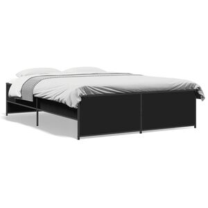 vidaXL Estrutura de cama 120x200 cm derivados de madeira/metal preto