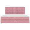vidaXL Cama com arruma&ccedil;&atilde;o e colch&atilde;o Rosa 200 x 200 cm Veludo