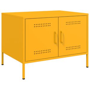vidaXL Mesa de centro 68x50x50,5 cm a&ccedil;o amarelo mostarda