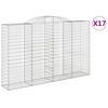 vidaXL Cestos gabi&atilde;o arqueados 17 pcs 300x50x180/200 ferro galvanizado