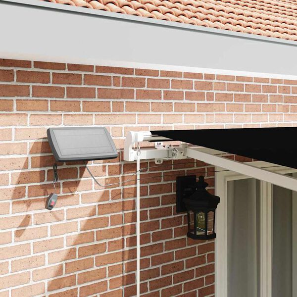 vidaXL Toldo Retr&aacute;til Manual Preto 500 &times; 350 cm Tecido e A&ccedil;o