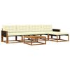 vidaXL Conjunto de Sof&aacute;s para Exterior 6 pcs Natural e Creme