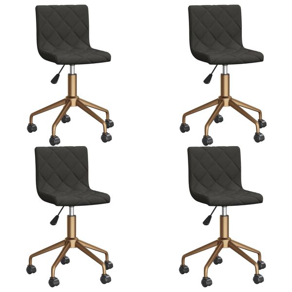 vidaXL Cadeiras de jantar girat&oacute;rias 4 pcs veludo cinzento-escuro