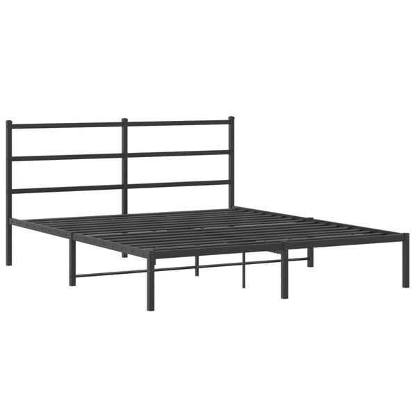 vidaXL Estrutura de cama com cabeceira 160x200 cm metal preto