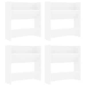 vidaXL Sapateiras de parede 4 pcs derivados de madeira branco