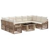 vidaXL Conjunto de Sof&aacute; de Jardim 10 unid. Bege e Branco Creme vime PE