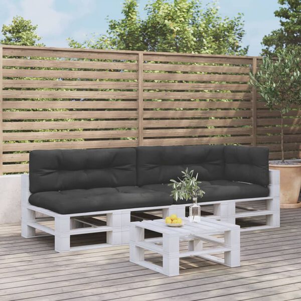 vidaXL Almofad&otilde;es para paletes 5 pcs tecido preto