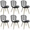 vidaXL Cadeiras de jantar 6 pcs vime genu&iacute;no preto