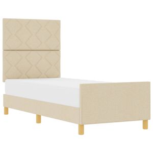 vidaXL Estrutura da Cama com cabeceira Creme 80 x 200 cm tecido