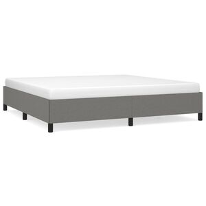vidaXL Estrutura de cama sem colch&atilde;o 200x200 cm tecido cinzento-escuro