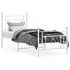 vidaXL Estrutura de cama com cabeceira e p&eacute;s 80x200 cm metal branco