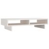 vidaXL Suporte para monitor 60x27x14 cm madeira de pinho maci&ccedil;a branco