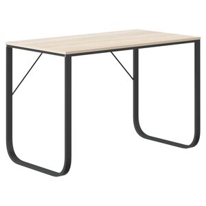 vidaXL Secret&aacute;ria computador 110x60x73 cm contraplacado preto/carvalho