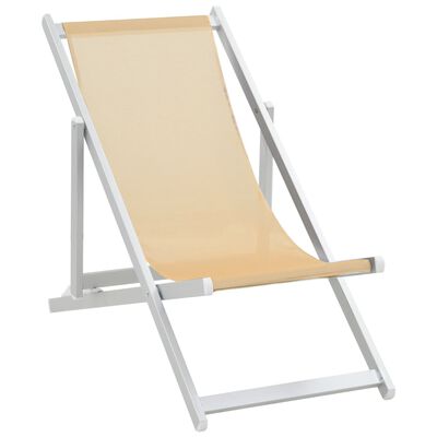 vidaXL Cadeiras de praia dobráveis 2 pcs alumínio e textilene creme