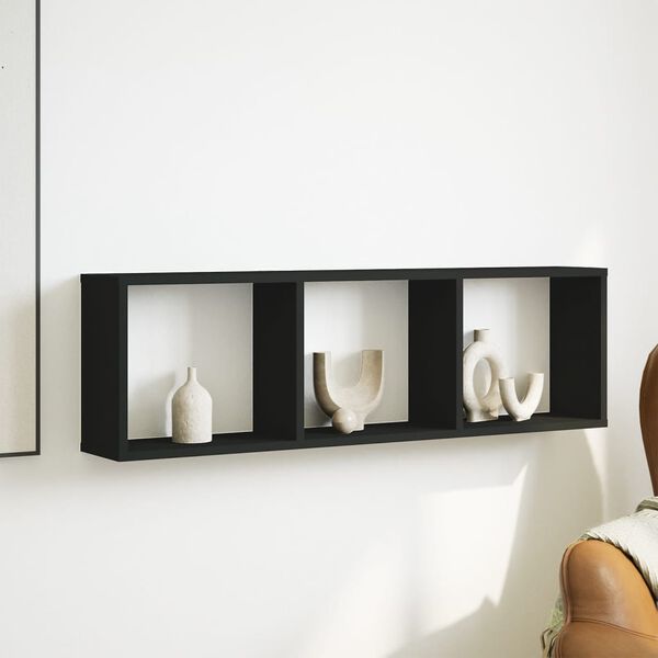 vidaXL Arm&aacute;rio parede 100x16x30 cm derivados de madeira preto