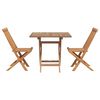 vidaXL Conjunto de Jantar para Jardim 3 unid. Castanho
