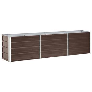 vidaXL Canteiro elevado de jardim a&ccedil;o galvanizado 240x40x45cm castanho
