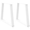vidaXL Pernas para mesa de jantar em V, 2 pe&ccedil;as, branco, 80x(72-73,3) cm, a&ccedil;o