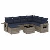 vidaXL Conjunto de sof&aacute; de jardim com 8 pe&ccedil;as e almofadas em rattan sint&eacute;tico cinza