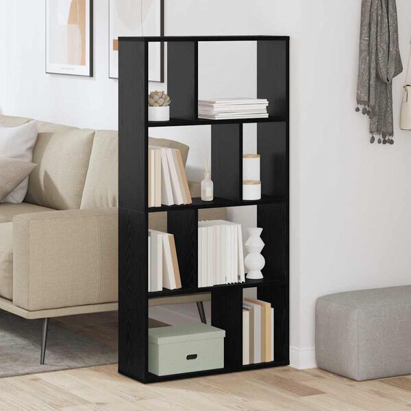 vidaXL Gabinete de Livros Carvalho Preto 70 x 20 x 102.5 cm