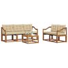 vidaXL Conjunto de Sof&aacute;s para Exterior 6 pcs Natural e Bege