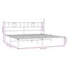 vidaXL Estrutura de cama com cabeceira 200x200 cm metal branco