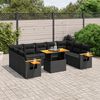 vidaXL 11 pcs conjunto sof&aacute;s de jardim c/ almofad&otilde;es vime PE preto