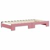 vidaXL Sof&aacute;-cama com gavet&atilde;o e colch&otilde;es 100x200 cm veludo rosa
