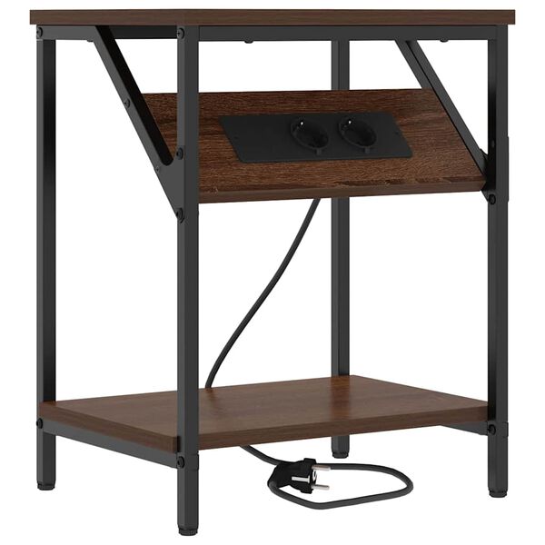 vidaXL Arm&aacute;rio de Cabeceira Carvalho Marrom 38 x 30 x 48 cm