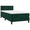 vidaXL Cama box spring c/ colch&atilde;o/LED 80x200 cm veludo verde-escuro