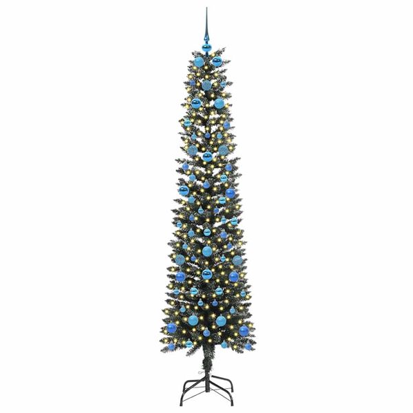 vidaXL &Aacute;rvore de Natal Artificial Verde 210 cm PVC, Pl&aacute;stico e A&ccedil;o