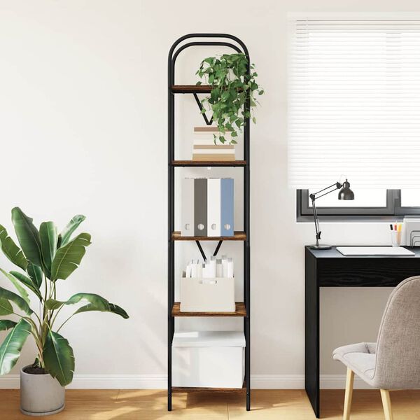 vidaXL Estante Carvalho Defumado 40 x 30 x 183 cm Madeira processada