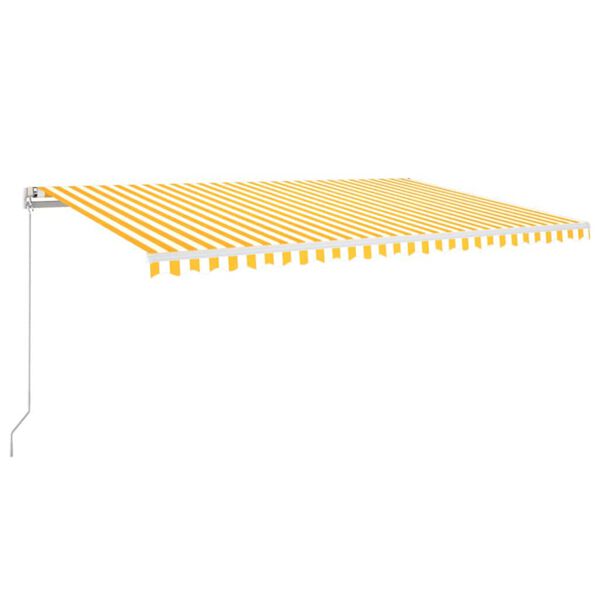 vidaXL Toldo retr&aacute;til manual 500x350 cm amarelo e branco