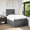 vidaXL Cama boxspring com colch&atilde;o 120x190 cm tecido cinzento-escuro