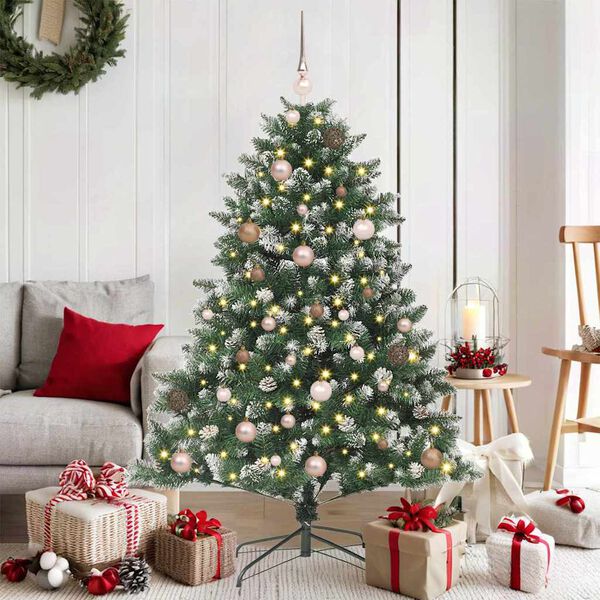 vidaXL &Aacute;rvore de Natal Artificial Verde 150 cm PVC, Pl&aacute;stico e A&ccedil;o